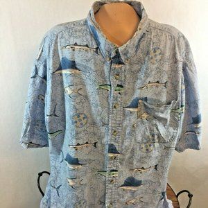 Columbia Sportswear Men's Blue Fish Casual Shirt